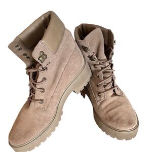 Trendy Beige Lace-Up Ankle Boots‎  PM